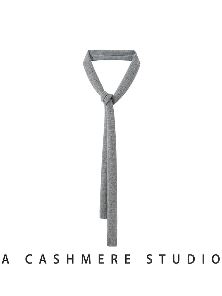 Sciarpa Lunga in Cashmere 100% per Donna TLOML, Bordo Lavorato a Maglia, Stile Semplice e Morbido, Versatile per Primavera e Autunno