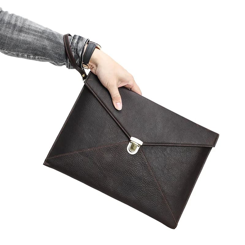 Custodia in Vera Pelle per Laptop MacBook Air M1 M2 M3 M4 Pro 13 13.3 13.6 14 14.2 Pollici, Borsa a Mano, Copertura a Busta