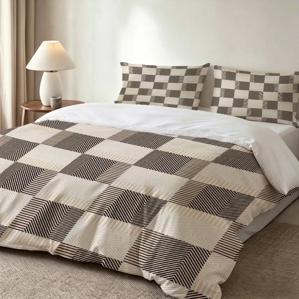 Set di biancheria da letto con stampa digitale ad alta definizione, 3 pezzi, set copripiumino con motivo astratto a righe geometriche in bianco e nero, set copripiumino con stampa a motivi grandi, include 1 copripiumino + 2 federe, adatto per camera da letto, camera degli ospiti, decorazioni per la casa, set copripiumino + federa in fibra di poliestere, set tre pezzi, biancheria da letto ultra morbida, tessuto spesso, adatto a tutte le stagioni, lavabile in lavatrice