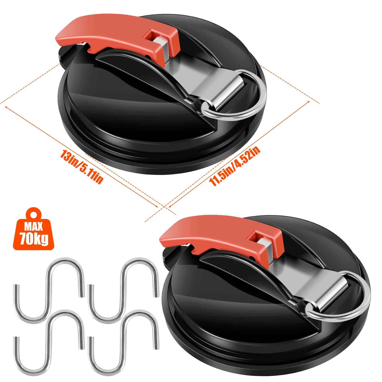 4/8 Ganci Durevole Campeggio Bagno Ventosa Massimo 2/4 Pezzi Ganci Ventosa Forte Vuoto Auto Telo Laterale Ventosa con