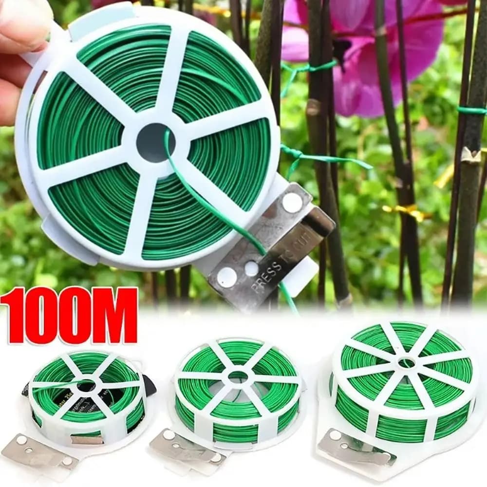 1 pz Fascette per cavi in filo di ferro Fascio di piante Filo di ferro Multifunzionale 20/30/50/100M Fascette per giardino Riutilizzabili Reggiatura Auto-taglio