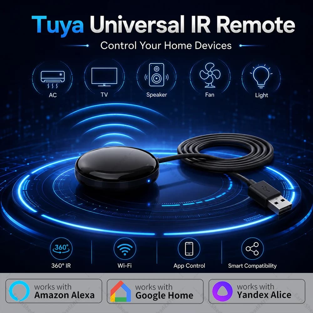 Tuya Smart IR WiFi APP Remote Control S18 NVWU Works with Google Assistant Yandex SmartLife Alexa