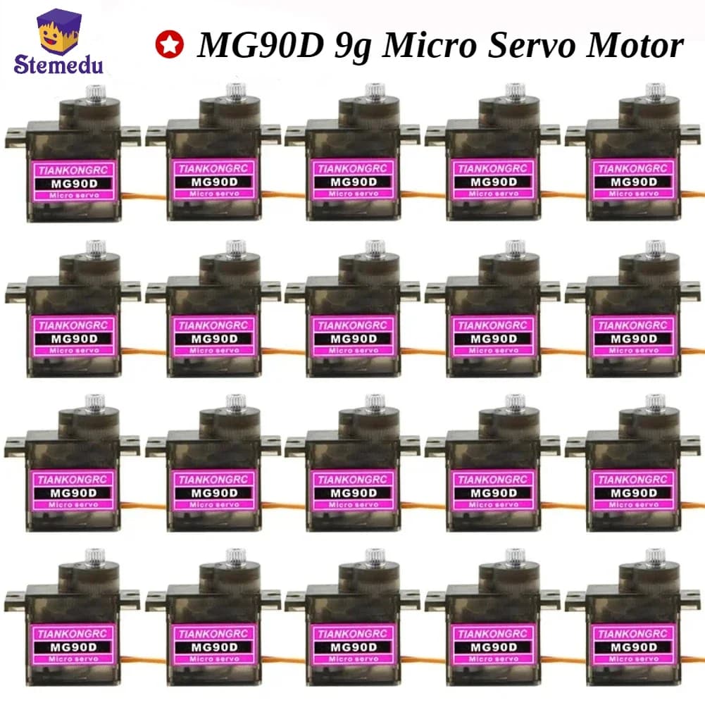 2/5/6/10/20/50/100PCS MG90D 9g Micro Servo Motore Cuscinetto Ad Alto Coppia Aggiornamento MG90S Per RC Aereo Elicottero Aereo 450 Drone giocattolo