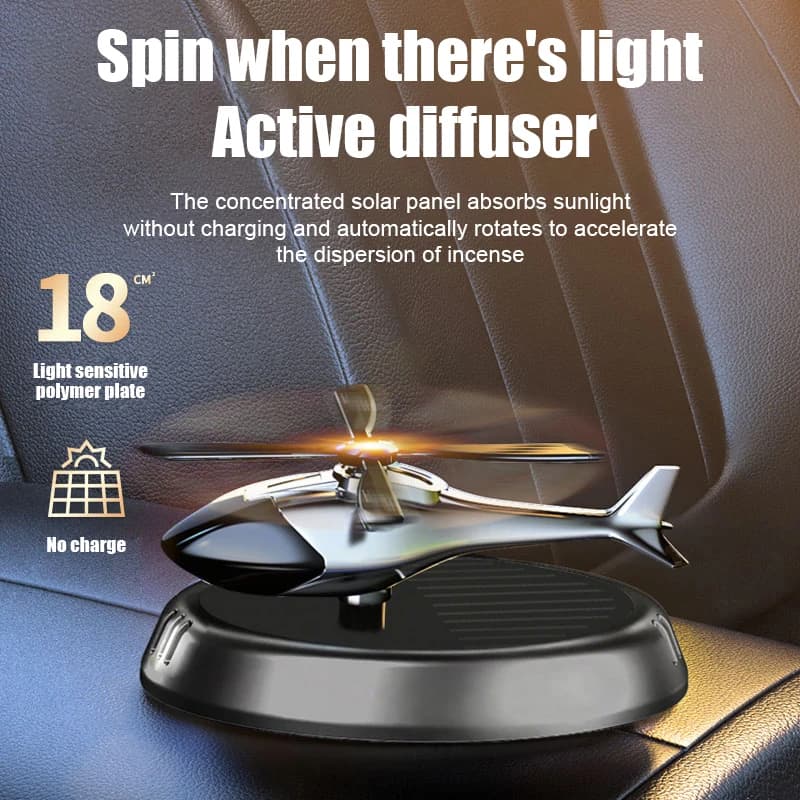 Deodorant for helicopter environments with solar fragrance for cars, ornaments, decoration, diffuser of rotating aromas for home office