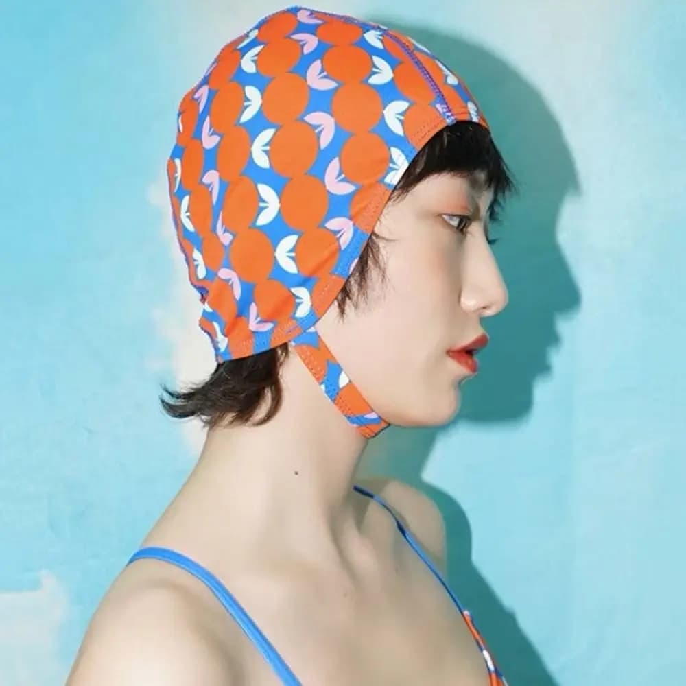 Cuffia da nuoto regolabile femminile da donna Proteggi le orecchie Cappelli da nuoto di dimensioni libere Turbante Cuffia da nuoto sportiva in nylon Sport acquatici