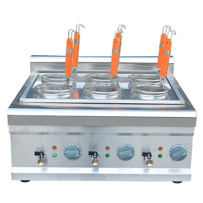 Macchina per la Cottura Commerciale di Noodles a 6 Griglie/Macchina per Fare la Pasta con Cestello/220V CE Cuocipasta Automatico