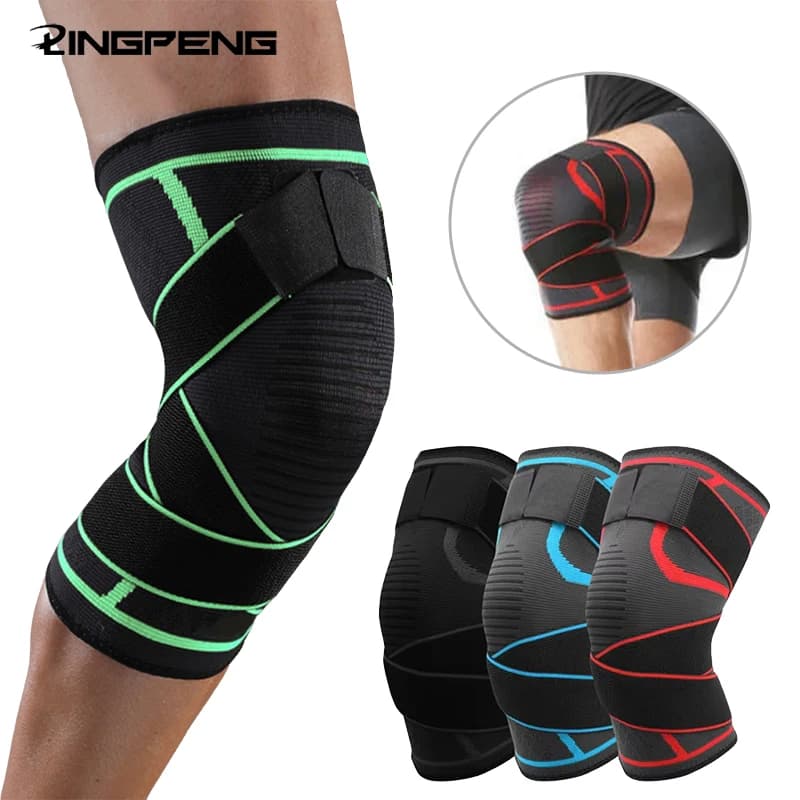 1pc sports knee brace fitness support bandage nylon elastic straps sports compression sleeve for basketball