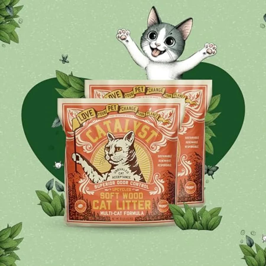 Lettiera per Gatti in Legno Naturale Morbido, Confezione da 2 Sacchi - Controllo Odori Superiore, Agglomerazione Forte, Basso Contenuto di Polvere e Biodegradabile (Set da 2)