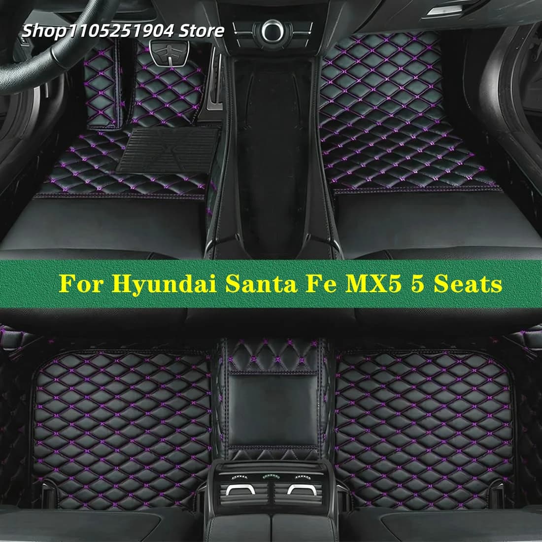 Auto Carpets Car Floor Mats For Hyundai Santa Fe MX5 5 Seats 2024 2025 2026 2027 Car Mat Interior Accessories