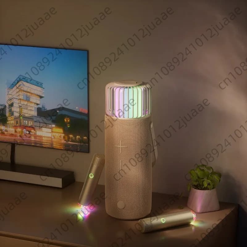 Idee Regalo 2025: Altoparlante Bluetooth Portatile con Microfoni Integrati per Karaoke all'Aperto e Microfono Wireless