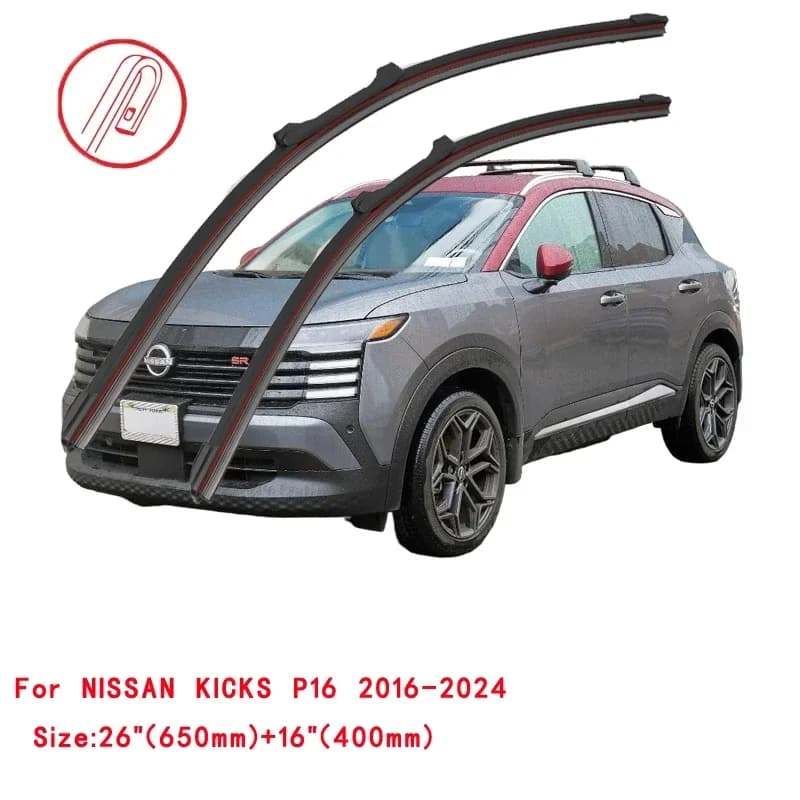 For NISSAN KICKS P16 2016-2024 Car Windshield Wiper Blade Front Windscreen Brushes Washer Accessories Cleaning Replacement Parts