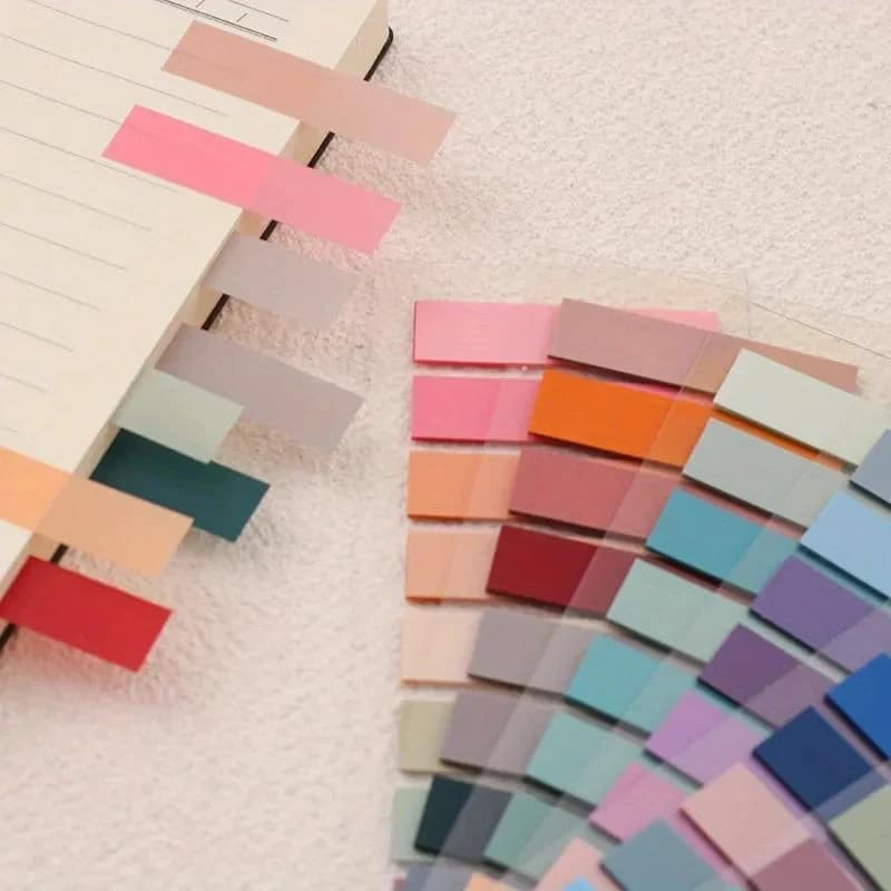 kawai 200 Sheets Morandi Transparent Fluorescent Index Tabs PET Arrow Flags Sticky Note for page Marker Planner Stickers Office
