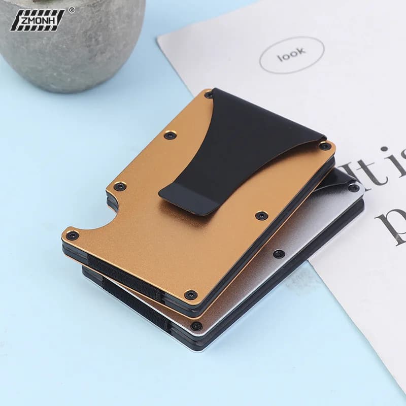 [H]Minimalist Wallet For Men & Women - Slim RFID Wallet, Resistant, Credit Card Holder & Money Clip, Easily Removable Money