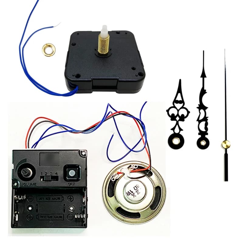 12888 movimento a grilletto di tipo avvitabile da 15mm con carillon In plastica e clacson Hands Clock accessorio kit meccanismo fai da te al quarzo