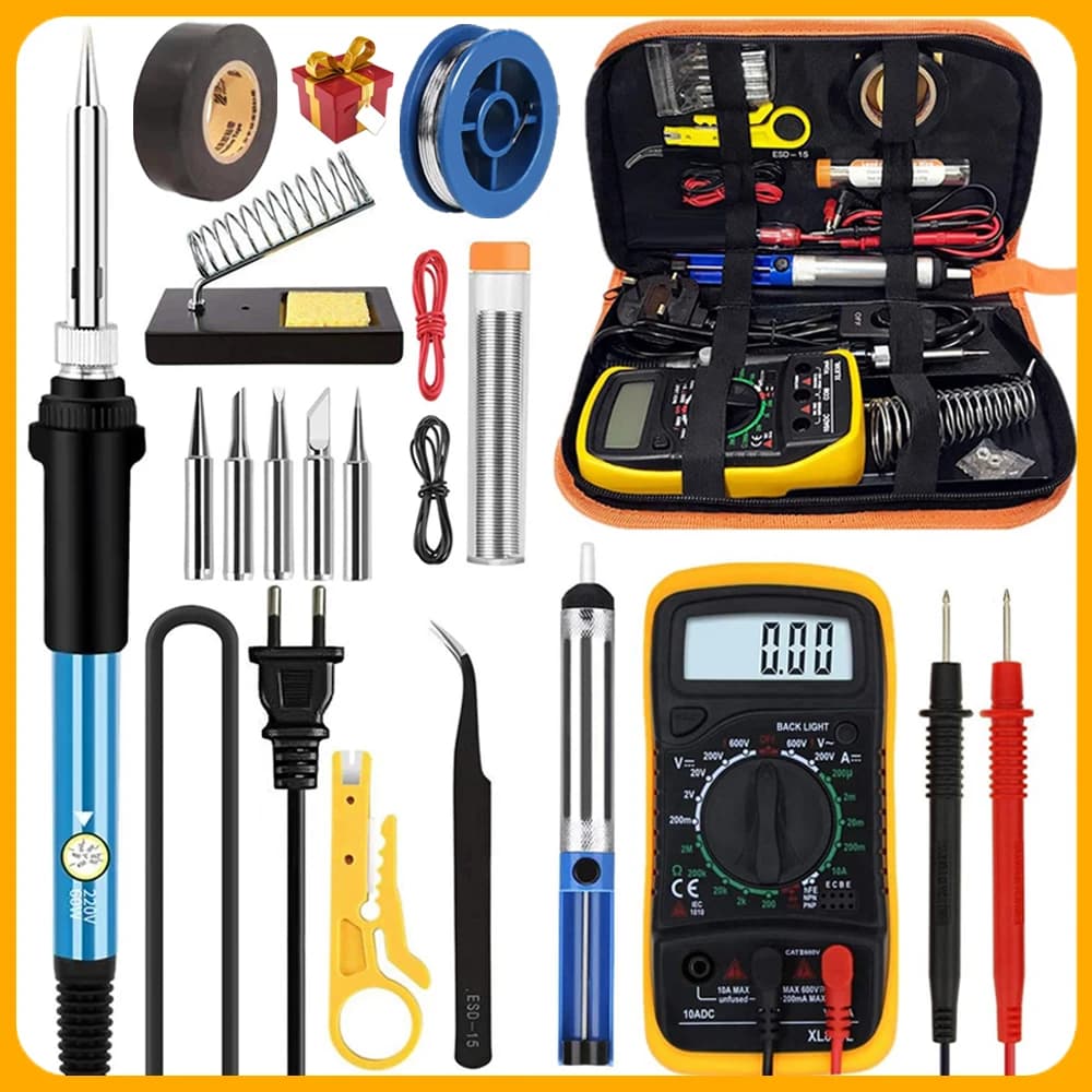 2026 Electric Welding Kit (SKU:10-IN-1)(16-IN-1)(20-IN-1) 60W with Adjustable Temperature and Replaceable Tips for Welding