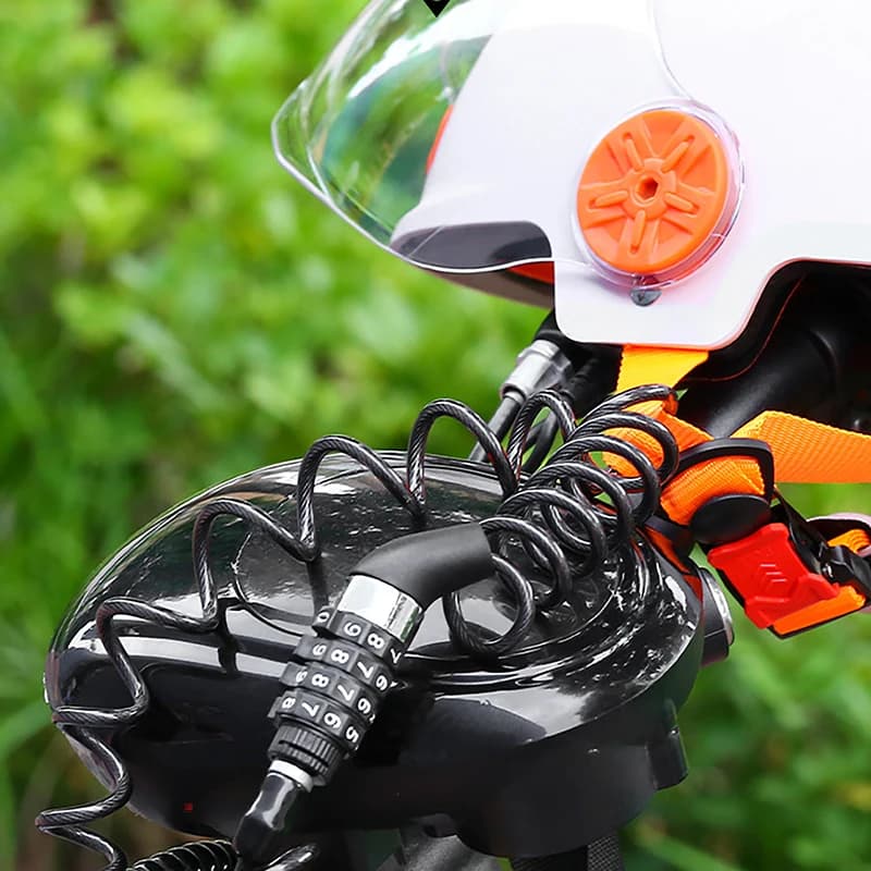 Accessori bici Password di sicurezza Combinazione antifurto a 4 cifre Codice numerico Catena portacavi in acciaio Lucchetto per bicicletta