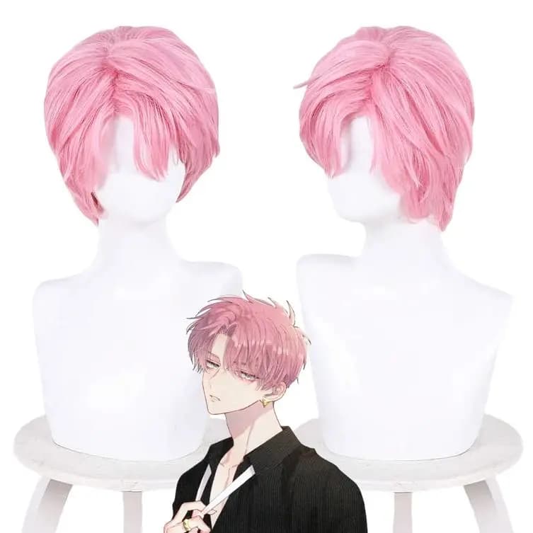 Anime Tamon's B-Side: What is the face Tamon has now? Tamon Fukuhara Cosplay Wig Synthetic heat resistant wigs with short pink hair
