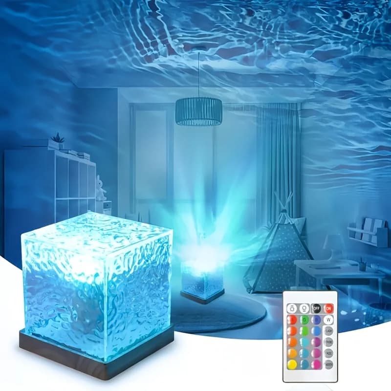 16 colori Ocean Wave Aurora Proiettore Luce Touch LED Luce notturna Dimmerabile remoto Rotazione automatica Alimentato tramite USB Decorazione per feste regalo