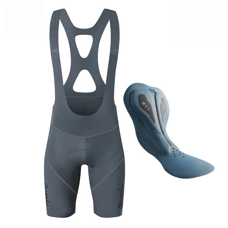 Salopette sportiva da ciclismo da uomo che assorbe il sudore e traspirante, pantaloncini, doppi cuscini del sedile a freccia