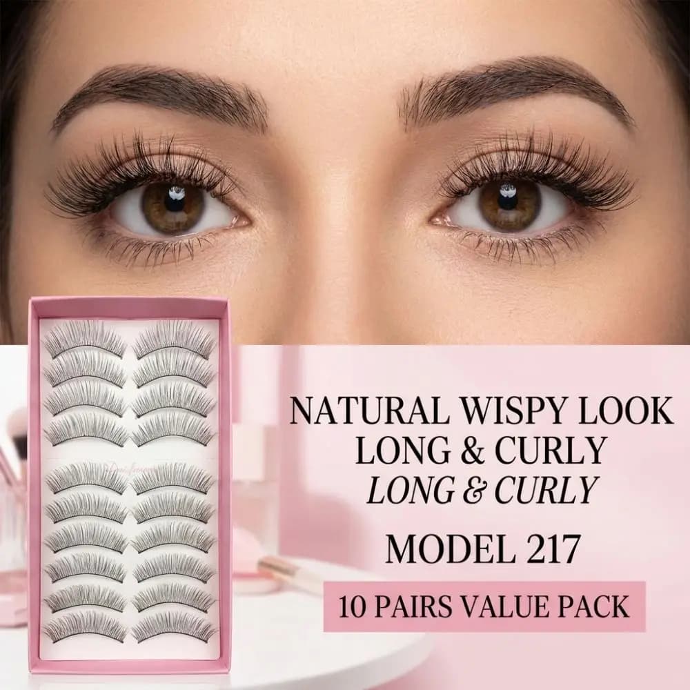 10 Paia/Scatola Ciglia Finte Nere Naturali di Tendenza 10/13MM Curvatura C, Extension Ciglia Fai da Te, Ciglia Finte Riutilizzabili per Uso Quotidiano