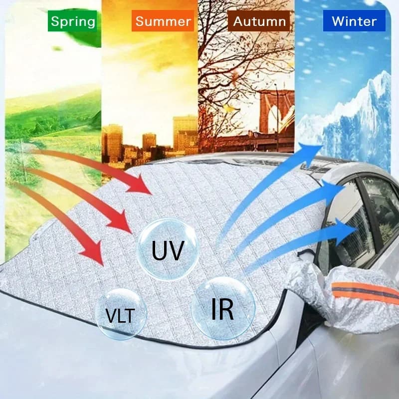 Parabrezza per auto Protezione da neve Copertura Protezione solare Finestrino anteriore Parasole antigelo Ombra impermeabile Parasole Suv Berlina Inverno Estate