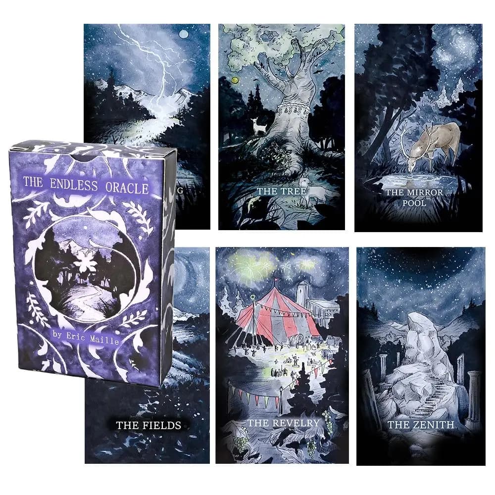 The Endless Oracle A Hand-Illustrated Myriorama Oracle Deck 56 Pcs Cards 9*6cm