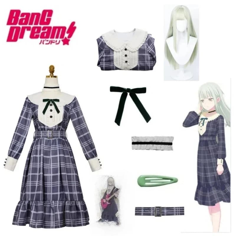Anime BanG Dream Ave Mujica Wakaba Mutsumi Mortis Cosplay Costume Jk Dresses Wig Carnival Party Costumes for Women Girlsx,3;b'2.