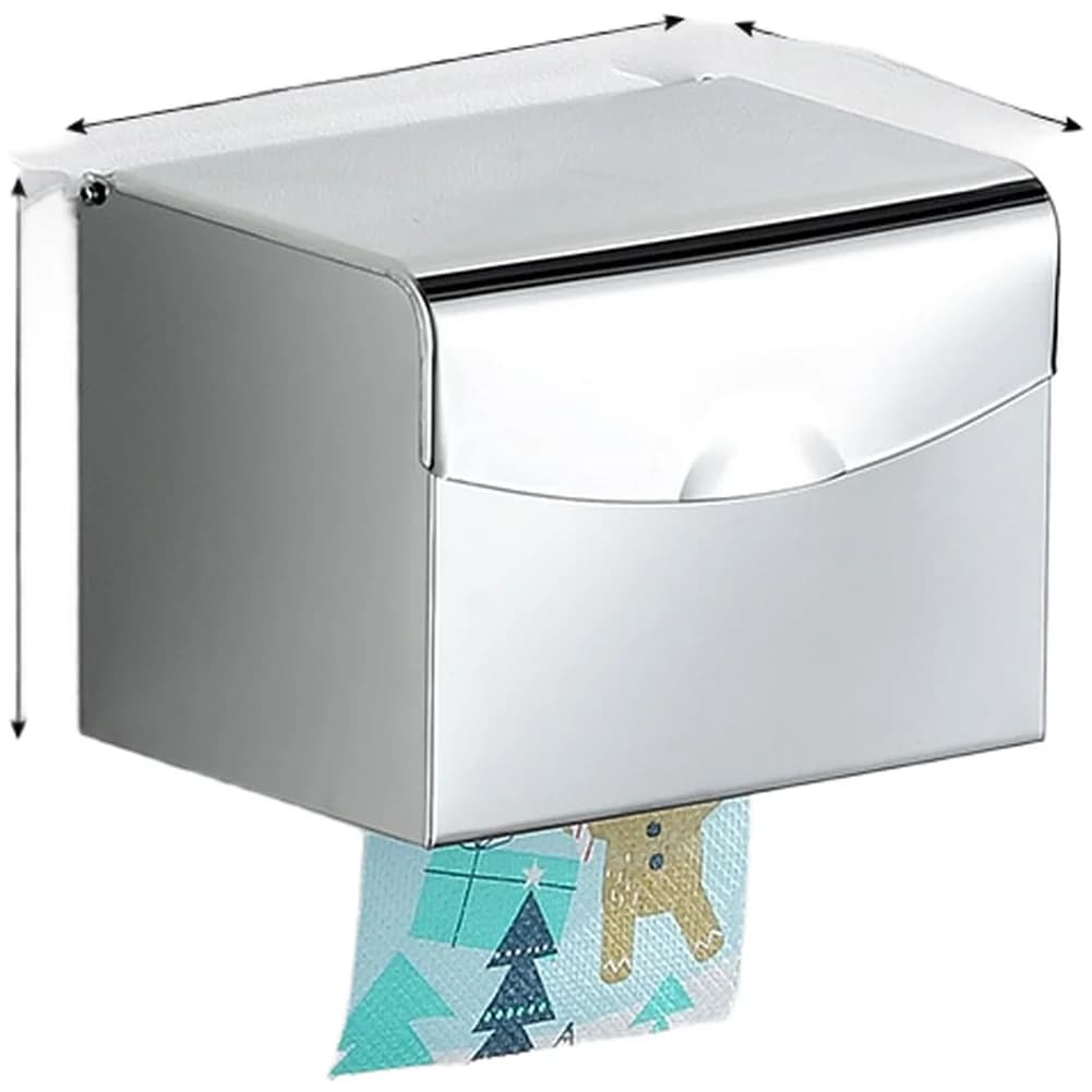 304 Stainless Steel Holder Rust Resistant Paper Dispenser As Shown Stainless Steel Toilet Holder Large Capacity Interior