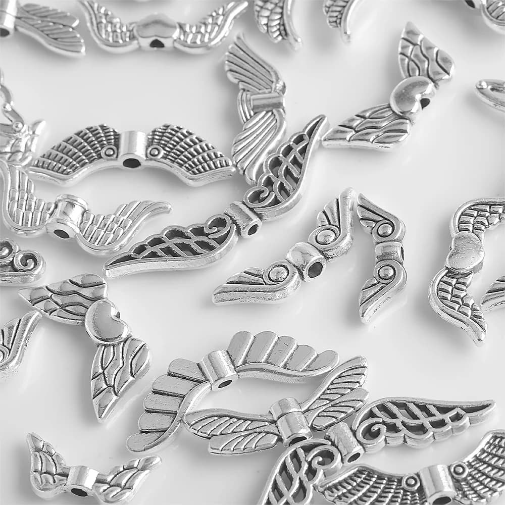 30Pcs Electroplated Antique Silver Electroplated Antique Silver DIY Bracele DIY Bracelet Beaded Jewelry Earring Accessories Mat
