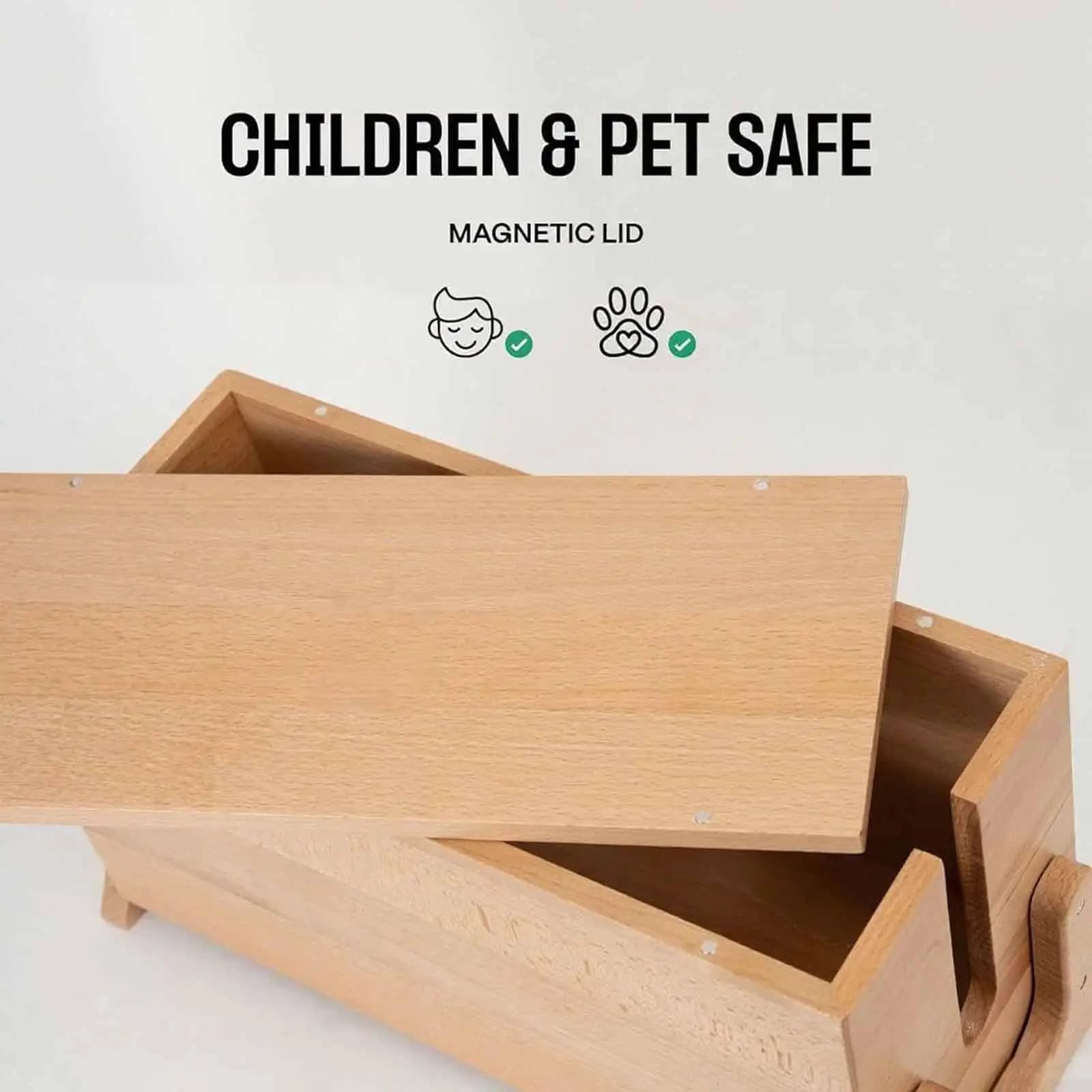 Scatola in Legno per Gestione Cavi con Coperchio, Contenitore Organizzatore per Cavi, Scatola Porta Cavi per Casa, Soggiorno, Ufficio