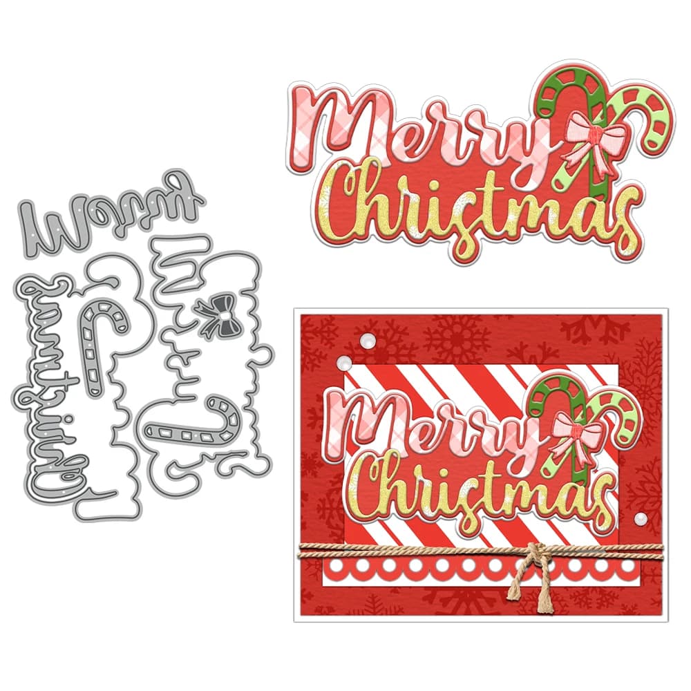MangoCraft Merry Christmas Shaker Cutting Dies DIY Scrapbooking Supplies Metal Dies Knife Mold For Card Making Albums Decor