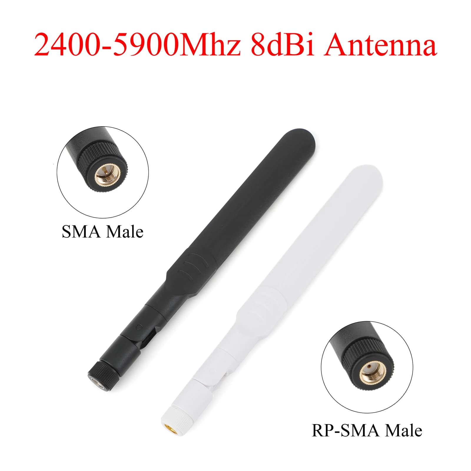 4PCS 2.4G/5.8G 8dBi Dual-band WiFi Antenna SMA/RP-SMA Maschio 2400-5900Mhz Per Scheda di Rete Del Computer WLAN Router Per ASUS Router