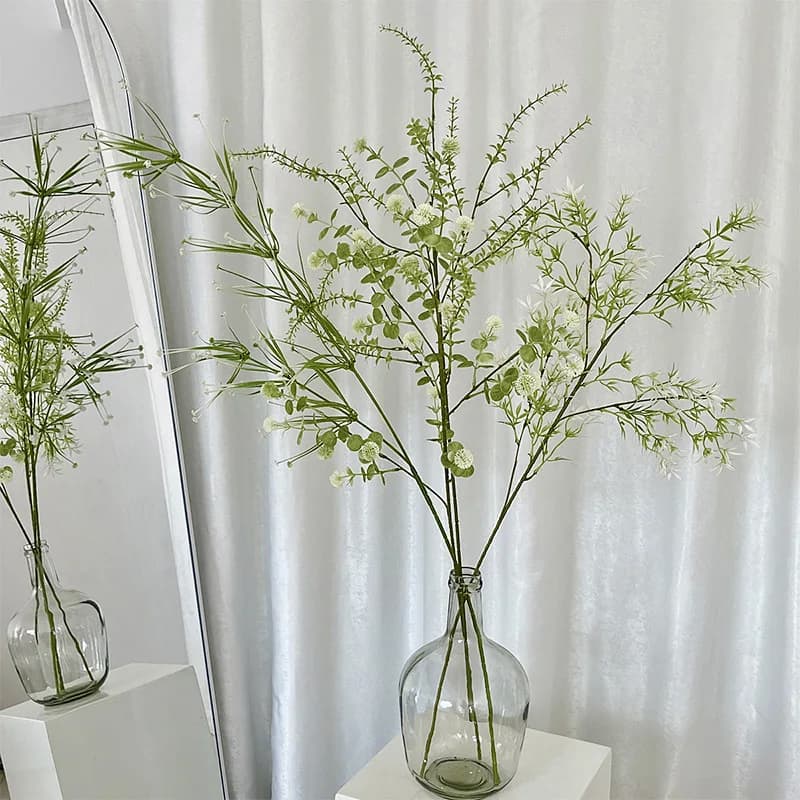 63CM-128CM Artificial Green Plant Ins Soft Home Decoration Artificial Flower Forest Wedding Room Decoration with leaves