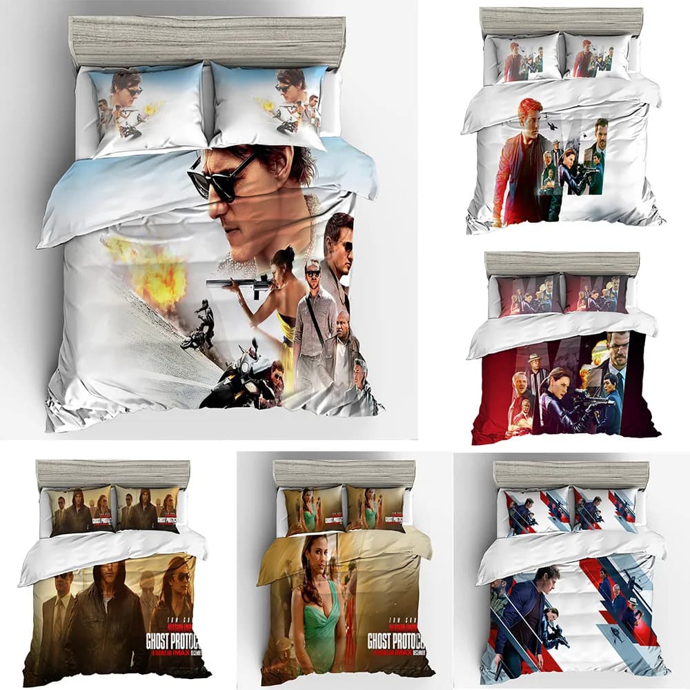 Set of bed linen 3 pieces to-m crush CIA with 3D printing, cozy duvet, King Queen Twin size, birthday gift for adult bedroom decoration