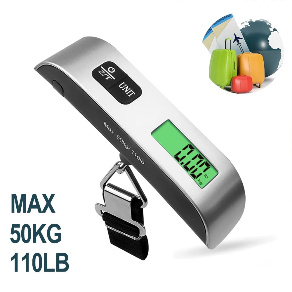 Bilancia a gancio portatile bilancia digitale LCD bilancia da cucina elettronica 110lb/50kg per bagaglio da viaggio borsa per bagagli strumento di peso