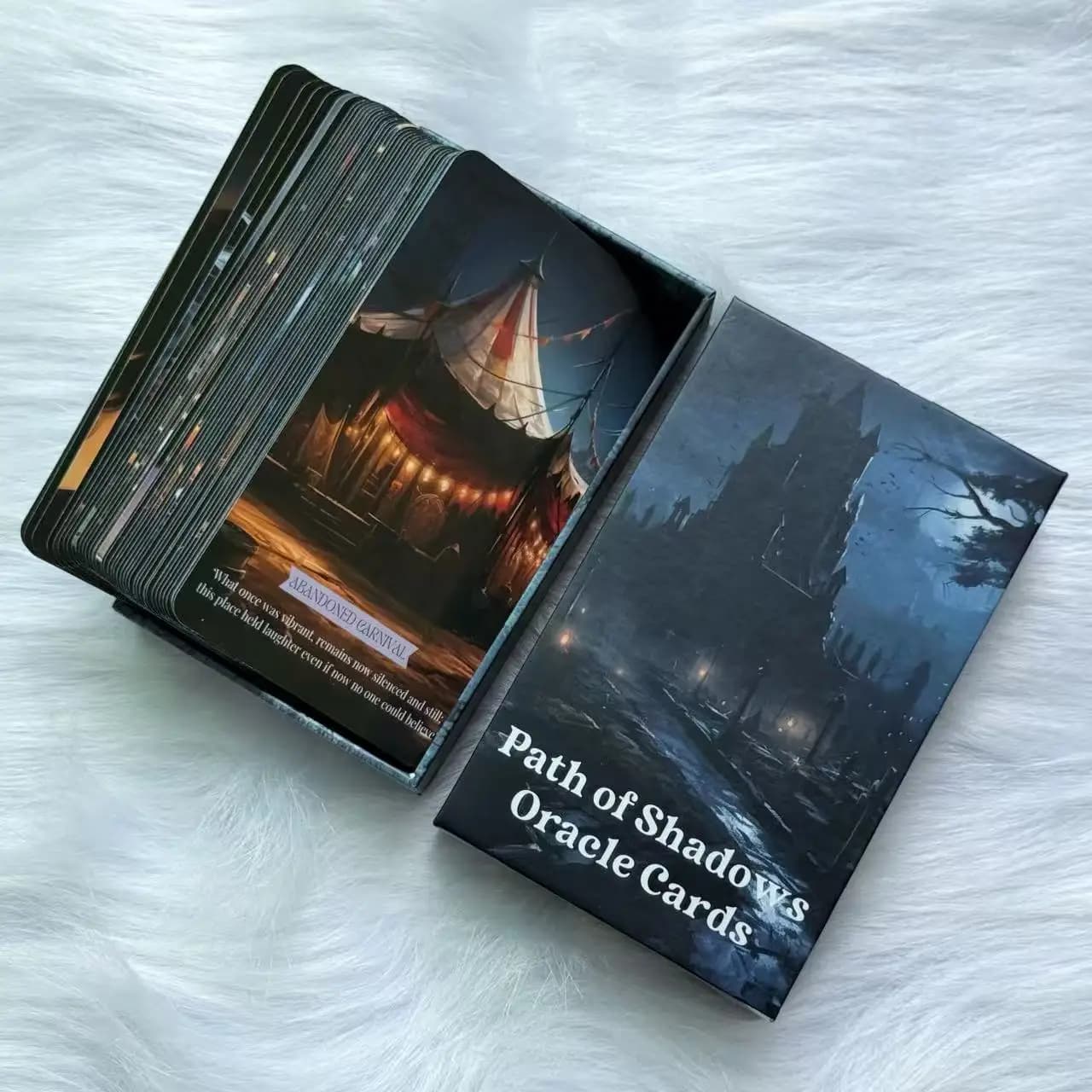 Mazzo di carte Oracle Path of Shadows, 55 carte Oracle Shadow Path per lettura personale, riflessione, giochi di carte, 12x7 cm, 14+