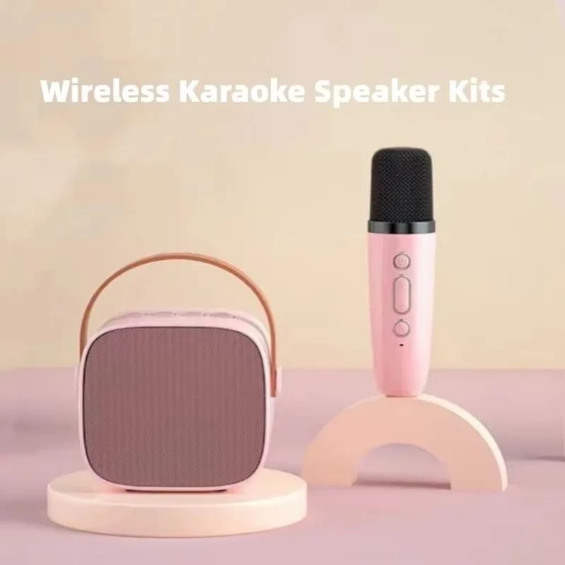 Microfoni wireless portatili doppi per karaoke, sistema HomeKTV DSP, altoparlante Bluetooth, audio stereo HIFI surround, regalo per feste per bambini