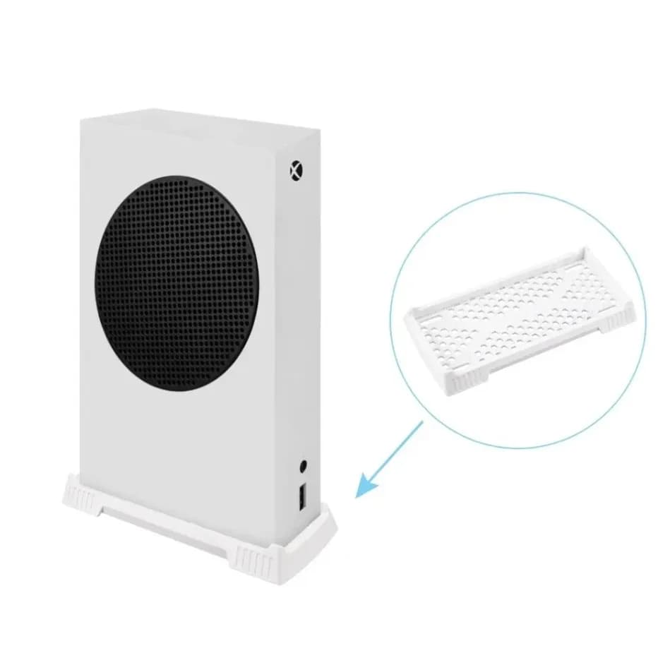 Supporto verticale con prese d'aria di raffreddamento integrate per supporto per console di gioco Xbox Series S bianco nero per accessori di gioco Xbox