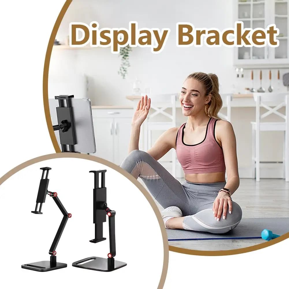 High Quality Tablet Stand Holder Portable Monitor Desk Holder 360° Rotating Base Desk Mount For 16 Inch Screen Aluminum Lon K9N9