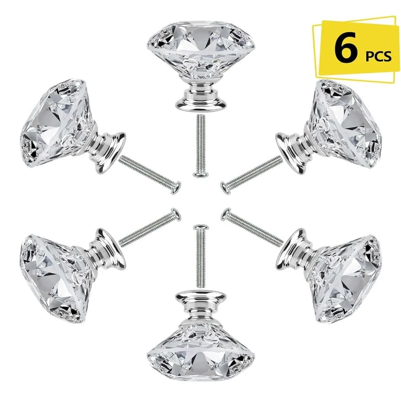 Set di 6 pomelli per armadietto con viti, pomelli rotondi da 30 mm, maniglia per armadio in plastica a foro singolo, maniglia per mobili e cassetti