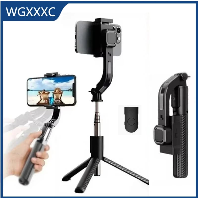 Stabilizzatore Gimbal per Selfie Stick, Treppiede Wireless Bluetooth con Telecomando per Smartphone, Supporto per Riprese Verticali e Live