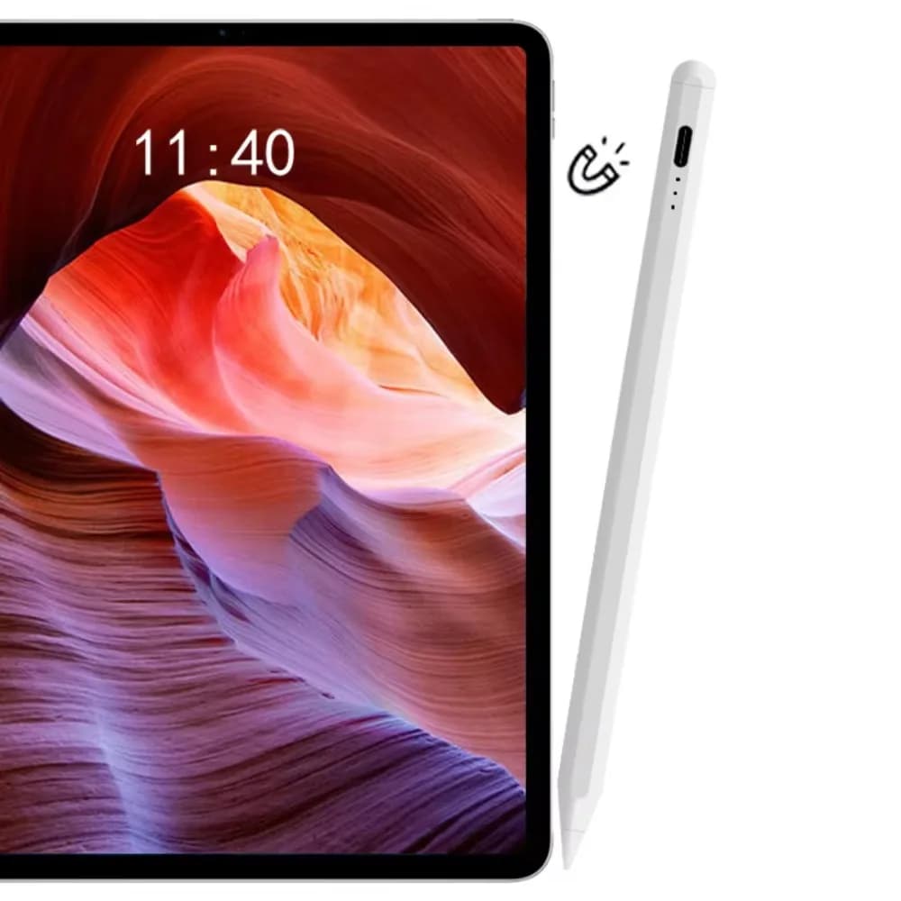 Penna stilo capacitiva universale portatile, matita da disegno con adsorbimento magnetico laterale e ricarica rapida di tipo C per dispositivi iPad e Android
