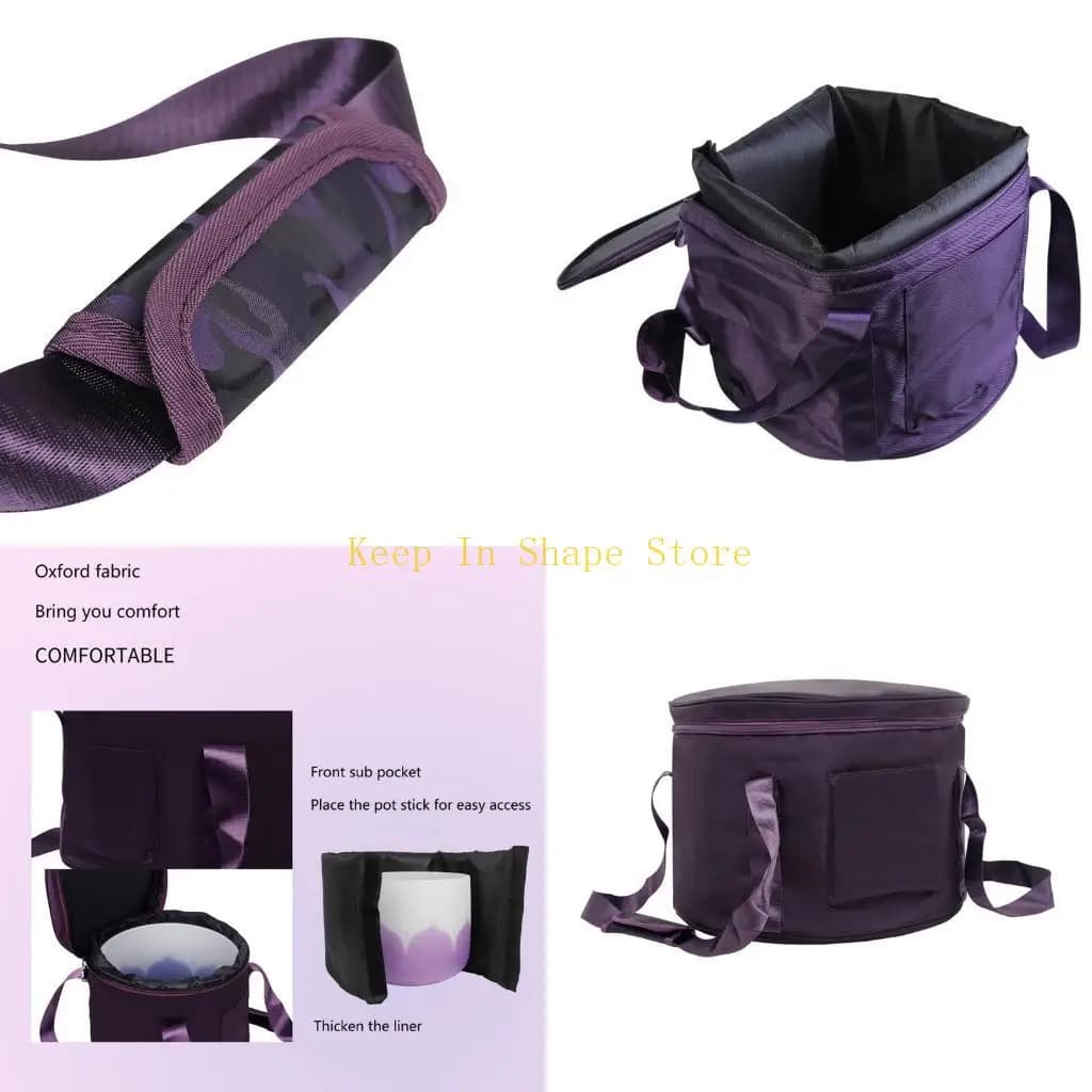 U1JC Portable Thicken Singing Bowl Carry Bag with Handle Padded Travelling Bag