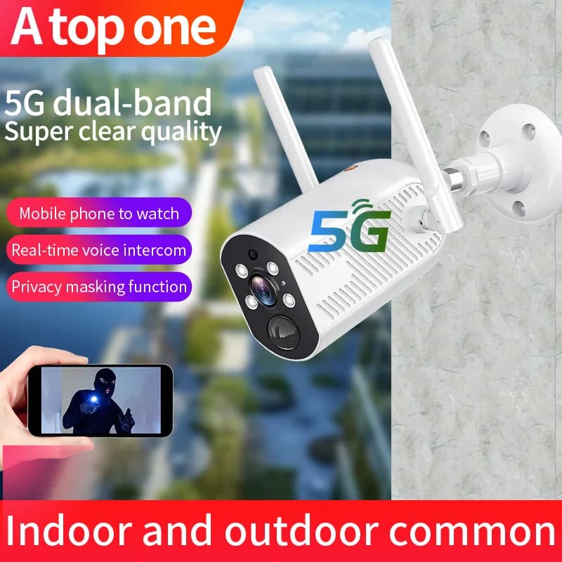 2MP 1080P 5G e 2.4G Rete Dual Band WIFI IP Camera Esterna Impermeabile a Colori PTZ Interfono Baby Monitor