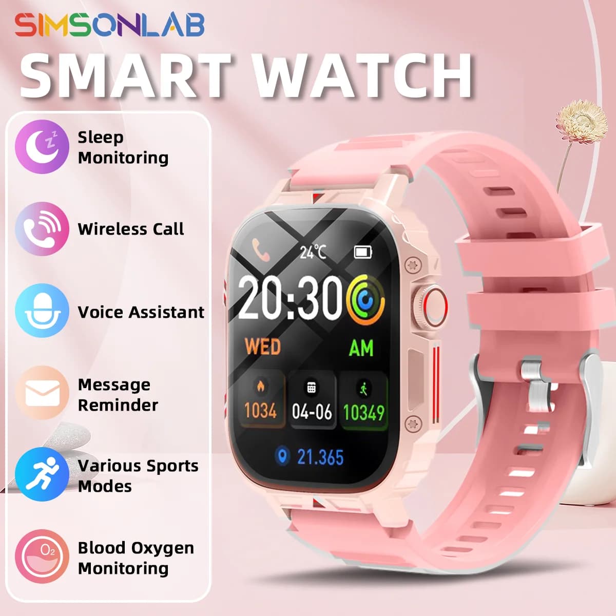 Nuovo Smart Watch 2.01''HD Touch Screen Sonno e Salute Monitoraggio BP Chiamata Bluetooth Sport di moda Smartwatch per donna Uomo Regalo