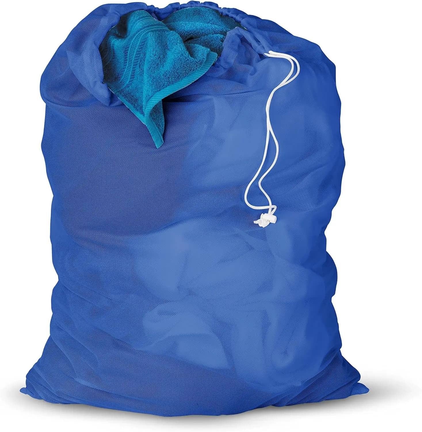 Net Bucato Bag with Cordoncino, Blue, 24x36 Inches - Resistant and Portable for Easy Displacement