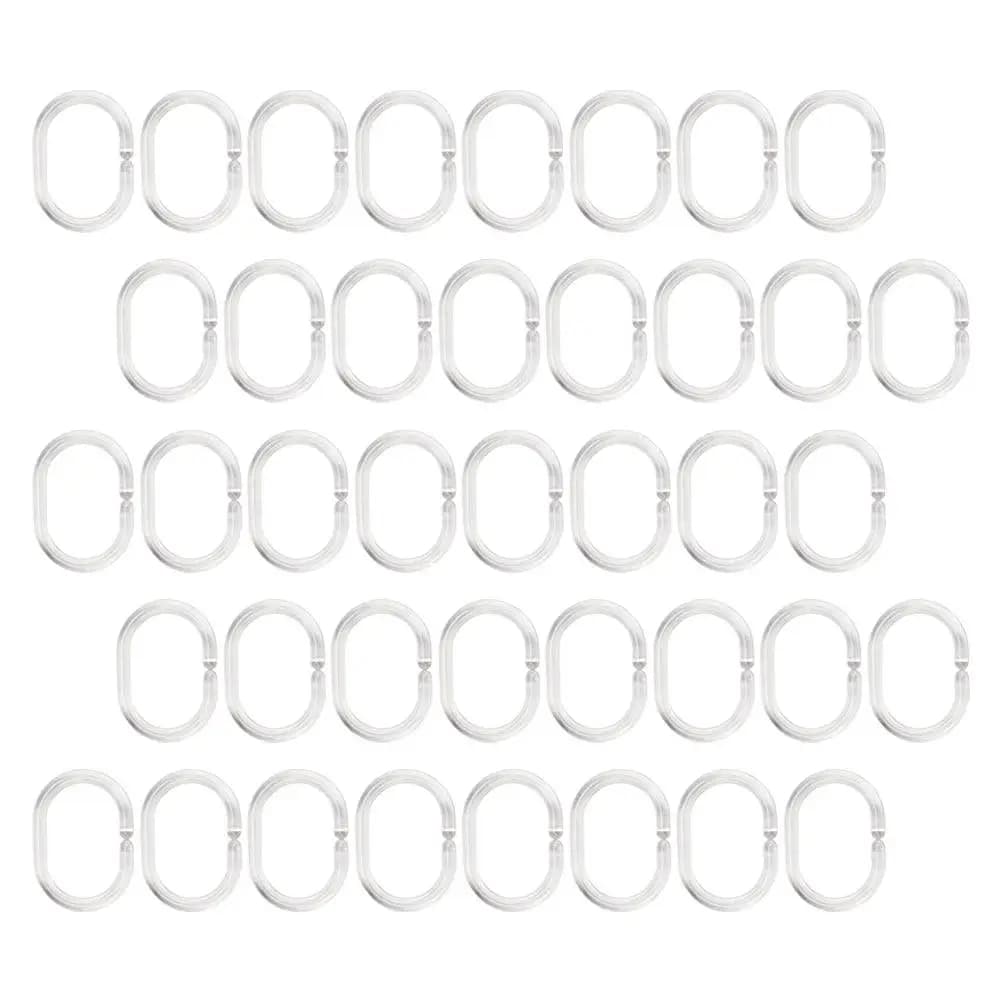 48 Pezzi Ganci in Plastica per Tende Doccia, Anelli Lisci per Tende da Bagno, Ganci Decorativi per Tende da Toilette, Accessori per Tende