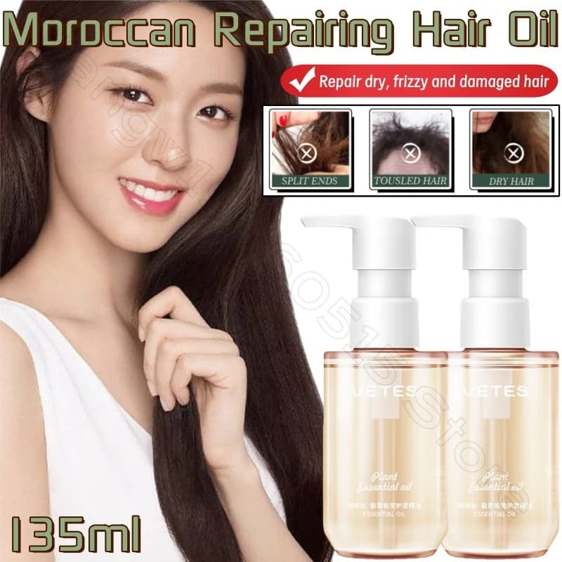 Olio essenziale marocchino per la cura dei capelli Olio essenziale di rosa Idratazione profonda Levigante Riparatore Olio essenziale per la cura dei capelli crespi e secchi