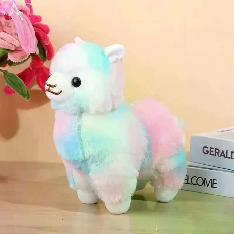 1Pcs Standing Posture Stuffed Animal Sheep Doll 28cm Colorful Alpaca Plush Toy Sleeping Companion For Kids