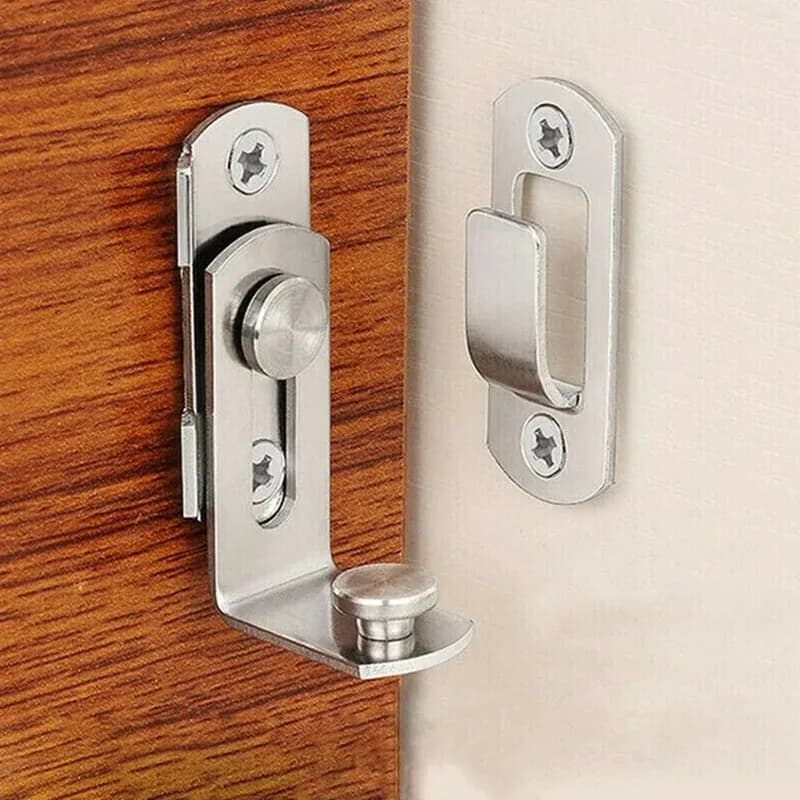 Chiusura per porta ad angolo retto da 3 pollici Fibbia da 90 gradi Hasp Serratura scorrevole Porta di sicurezza Barile Bullone Hardware per la sicurezza domestica
